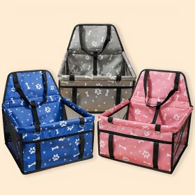 Pet Dogs Car Booster Seat Travel Carrier Cage; Oxford Breathable Folding Soft Washable Travel Bags (Color: PINK)